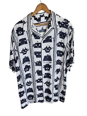 BEAMS SSZ x Gold School Men's Aloha  Short-Sleeve Button-Up Shirt, Medium